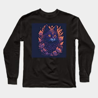 Cat with flowers Long Sleeve T-Shirt